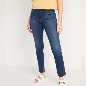 Dark Wash Slim Straight Jeans